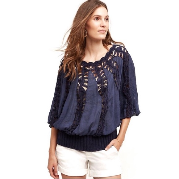 Anthropologie | Tiny Sweetfern Peasant Top - Picture 2 of 11